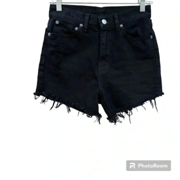 Carmar black frayed distressed denim shorts 25 - Picture 1 of 11